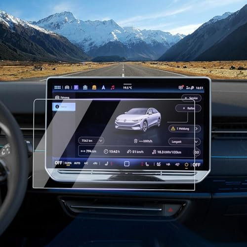 LUWU 2 Stück Kompatibel mit VW Tiguan 3 / ID.7 ID7 / Passat B9 2024 2025 Navigation Displayschutzfolie 15 Zoll Discover Pro Max PET Nano Schutzfolie 6H Kratzfest Tiguan 3 2025 Zubehör