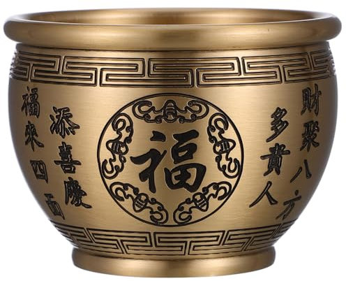 MAGICLULU Messing-schatzbecken Für Wohlstand Chinesisches Design Praktische Aufbewahrung Goldene Schale Für Feng-shui-dekoration Zu Hause Büro