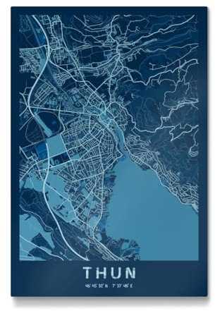 artboxONE Galerie-Print 60x40 cm City von Thun hochwertiges Acrylglas auf Alu-Dibond Bild - Wandbild von Webwald