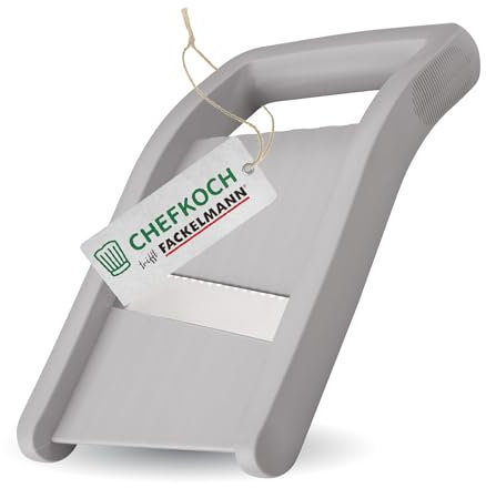 FACKELMANN Chefkoch trifft Kompakthobel – Extra scharfe Edelstahlklinge mit Wellenschliff, ergonomischer Griff, spülmaschinengeeignet, Made in Germany