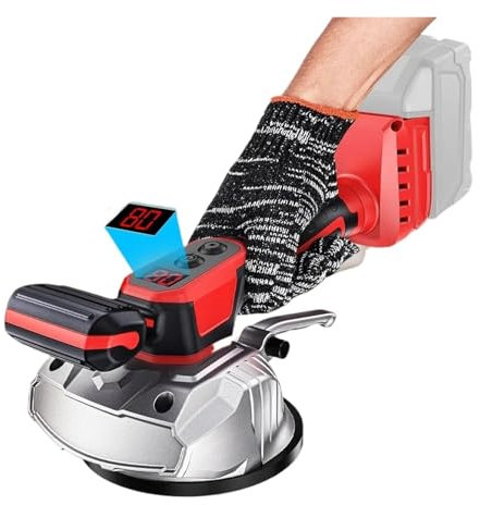 Fliesenvibrationswerkzeug, Fliesenlermaschine, 8-Zoll-Rüttelplatte, verstellbar, for Wand- und Bodenfliesen, hohe Ladekapazität, for 18-V-Akku zum Fliesennivellieren