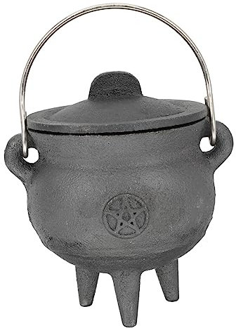 Amosfun Iron Witch Pot with Lid Halloween Sacrifice Prop Desktop Ornament for Festive Decor and Rituals Delicate Craftsmanship for Cozy Ambiance
