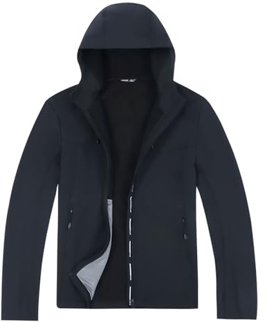 SUKUTU Veste imperméable et Coupe-vent pour homme Couleur unie avec capuche pour l'alpinisme la pêche le camping la Randonnée et la pluie