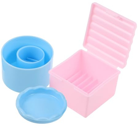 DEARMAMY 2pièces Lot De Gobelets De Nettoyage Pour Pinceaux Acryliques Avec Couvercle Accessoire De Manucure Pour Nail Art Coupelle Plastique Pour Ranger Les Outils