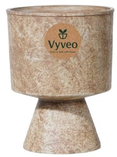 Vyveo - Blumentopf Monolith - 33x44 - Braun (Retro) - Blumentopf für den Innen- und Außeneinsatz - Übertopf - Pflanztopf - Pflanzgefäß