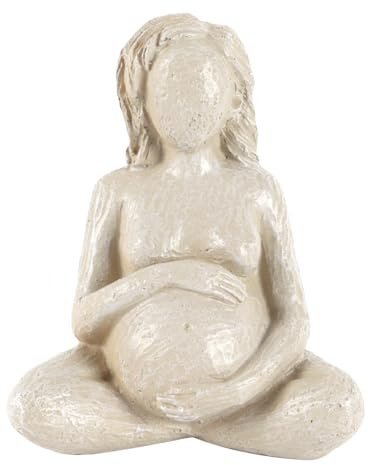 Huba Statue für schwangere Frau, aus Kunstharz, vorgeburtliche Sitzhaltung, Tischdekoration, bedeutungsvolles Geschenk für Mütter, 11,5 x 10 cm