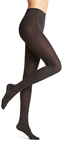 FALKE Softmerino W Ti lana cotone spessi tinta unita 1 pezzo, Collant Donna, Grigio Anthracite Melange 3089, 42-44