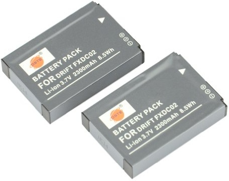 DSTE 2PCS FXDC02 Battery Compatible for Drift HD Ghost Camera