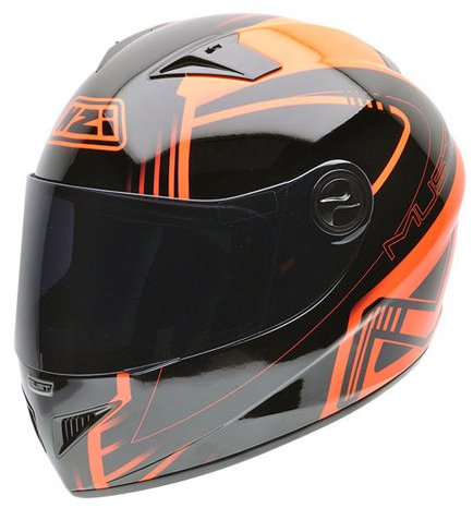 NZI Motorradhelm, Schwarz/Orange, M