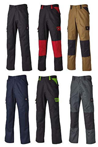 Dickies ED24/7R BRR 40 Everyday Trousers -Black/Red ,UK- 40R , DE- 56