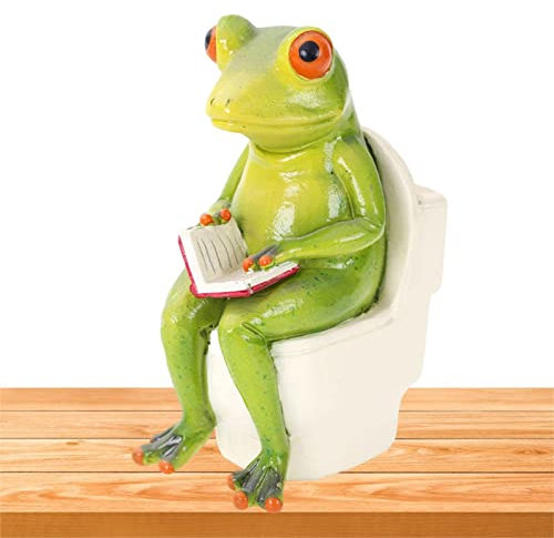 Niktule Frösche Deko Figur Bring Viel Glückart Decor Deko Yoga Dekofigur MeditierendFrosch Auf WCReisender FroschFrösche Harz Handwerk Handwerk Schlafzimmer Einrichtungsgegenstände