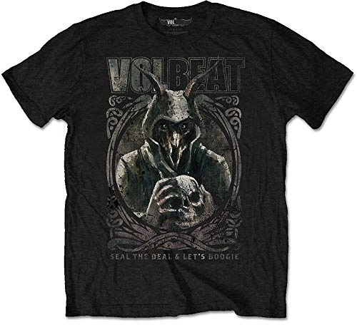 T-Shirt # M Black Unisex # Goat With Skull