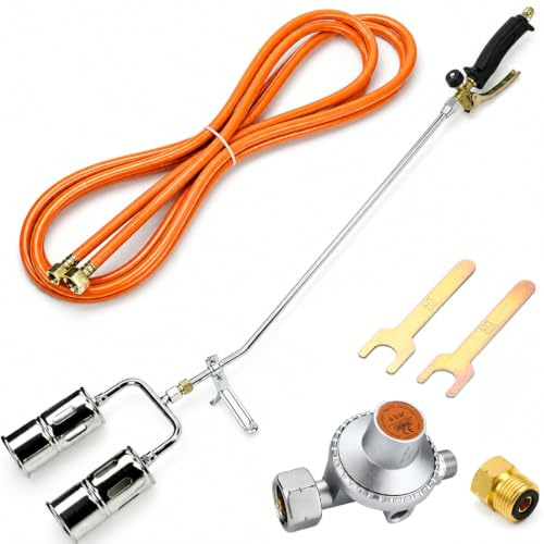 Brûleur à gaz Professionnel 110 KW pour travaux de toiture - Brûleur de Toit avec Technologie à 2 Buses, régulateur de Pression Moyenne 4 Bar et Adaptateur pour Un Travail Efficace et sûr SN0285R