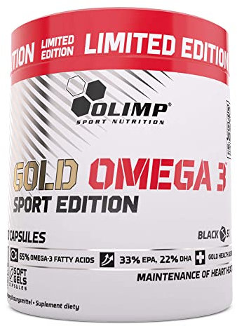 Olimp Sport Nutrition Gold Omega 3 Sport Edition - 200 Kapseln - Nahrungsergänzungsmittel mit Fettsäuren und Vitamin E