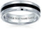 Bling Jewelry Personalisierte Schwarz-Silber Zweifarbige Streifen Paarringe aus Titan Trauringe Herren Damen Komfort-Passform 6MM Individuell Graviert