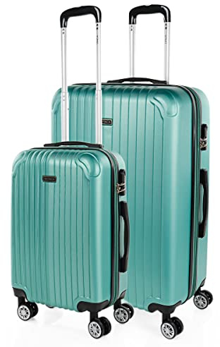 ITACA - Gepäck-Sets, Reisekoffer, Reisekoffer Set, Kofferset, Hartschalenkoffer, Trolley-Set, Luggage - Große Auswahl an Koffer & Trolleys für Jede Reise! T71517, Aquamarine