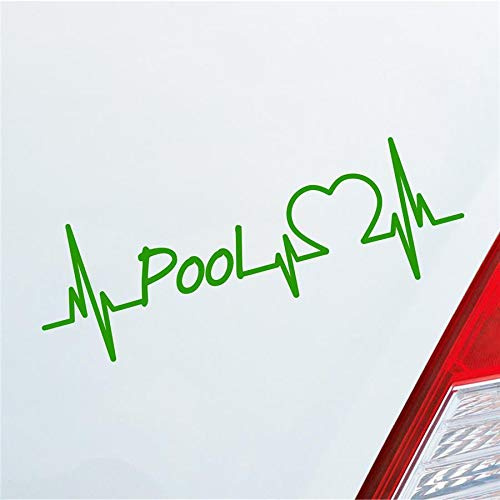 Hellweg Druckerei Pool Herzschlag Billard Kugel Queue Sport Liebe Auto Aufkleber Sticker Heckscheibenaufkleber