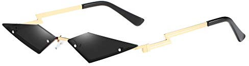 Lazzboy Frauen Vintage Katzenaugen-sonnenbrille Retro Kleine Rahmen Unregelmäßige Mann Cat Eye Sonnenbrillen Brillen Shades(Schwarz)