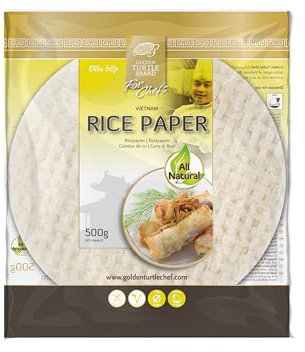Feuille de riz/galette de riz diamètre 22cm - environ 45 feuilles - sachet 500g