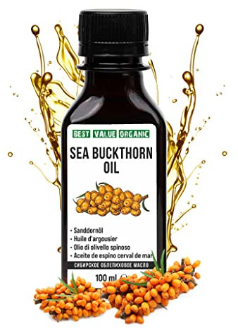 Olio di olivello spinoso siberiano 3.4 fl. Oz / 100ml Extravergine grezzo non raffinato prima spremuto a freddo da semi e bacche di olivello spinoso raccolti in natura