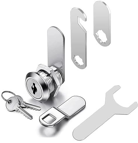 YOUTU® Briefkastenschloss, Nockenschloss, Schrankschloss, Schrankschloss, Möbelschloss, Spindschloss, Hebelschloss, Aus Druckguss-Edelstahl, Kommt mit 4 verschiedene Schlossplatten (1 Stück-20mm)