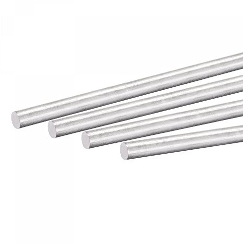 sourcing map Aluminium Fest Rund Stange 6mm Durchmesser 300mm Länge Drehbank Lager für DIY Handwerk Pack von 4stk.