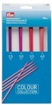 Prym 191972 Strumpfstricknadel-Set ALU, farbig 2,5-4/20