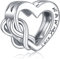 Annmors Charms Love You & Mom Anhänger S925 Sterling Silber Dangle Bead with Cubic Zirconioa für Europäische Armbander und Halskette,Christmas Schmuck Geschenk für Damen Herren