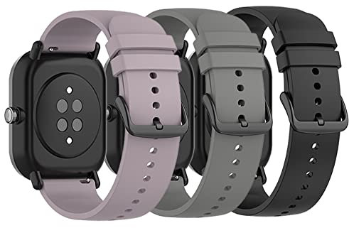 kompatibel mit Garmin venu/venu sq/vivoactive 5/vivoactive 3/vivomove Style/venu 2 Plus, 20mm Breite Silikon Uhrenarmband für Amazfit GTS3 BIP Ersatz Armband (Farbe 3b)