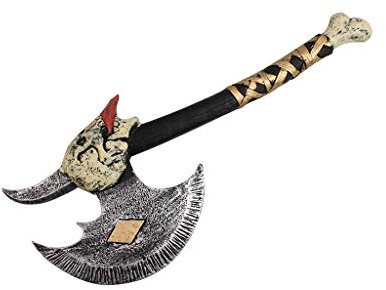 Larp Äxte (Silber) Endzeit LARP Axt realistisch aus EVA Hartschaum, Halloween I Karneval I Convention Requisiten für dein Cosplay Kostüm oder Mittelalter Fest