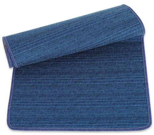 Casatessile Tappeto Cucina Melange Largo 53 cm. Passatoia Cucina Made in Italy, Antiscivolo, Lavabile - Blu, 300 cm.