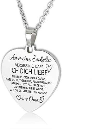 HAYOUWAY An Meine Tochter Enkelin Kette Herz Halskette mit Gravur Spruch für Damen Mädchen, Mutter Tochter Kette mit Herz Anhänger Geburtstag Geschenk für Unsere Tochter Enkelin, von Mama Papa Oma Opa
