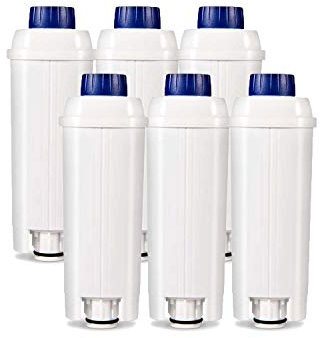 Filtro acqua Compatibile con DeLonghi 002, DLSC002, 5513292811, SER3017, ECAM, ESAM, ETAM, BCO, EC Macchina del Caffè (Confezione da 6)