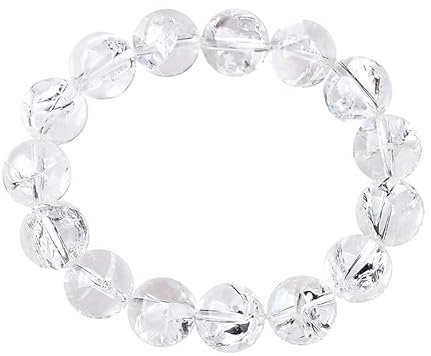 YONGERN Rainbow Clear Quartz Natural Stones Armband Kristall Quarz Stretchbänder for Frauen Mädchen Yoga Schmuck Geschenk (Color : Rainbow Clear Quartz, Size : 55-60mm)
