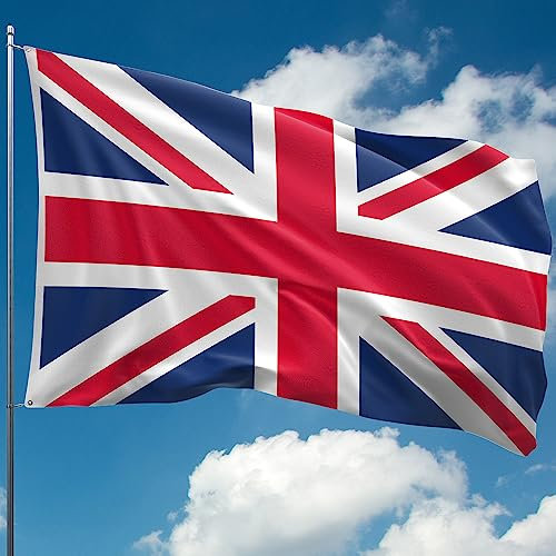 Union Jack Flag – British Flag - UK Flag - Double-sided Print - Double Seam - 2 brass eyelets, large 5ft x 3ft