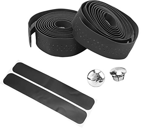 VBESTLIFE Fahrradlenkerband, 1 Paar Wasserdichtes Fahrradlenkerband Rutschfestigkeit PU-Leder Straßenfahrzeug Lenkerband (Schwarz)