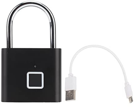 Pwshymi Cadenas à Empreinte Digitale, Serrure de Porte Intelligent sans Clé étanche IP56 Interface USB Compacte pour Sac à Dos, Vélo, Casier d'école