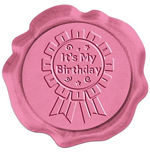 SUPERDANT 50 Stück Rosa Geburtstags Wachs Stempel Aufkleber It's My Birthday Umschlag Siegel Aufkleber 30 mm Selbstklebende Siegelwachs Stempel Aufkleber Für Geburtstagsfeier Einladungskarten