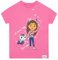 DREAMWORKS Gabby’s Dollhouse Girls Tshirt | Gabby and Mercat Girls T Shirt with Glitter | Pink 6-7 Years