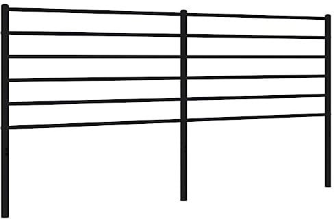 vidaXL Kopfteil, Bettkopfteil aus Stahl Metallkonstruktion, Betthaupt für Bett Metallbett Doppelbett, Bettzubehör Schlafzimmer, Metall Schwarz 200cm