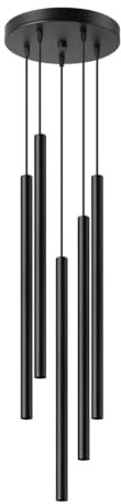 SOLLUX lighting Hängelampe Pendelleuchte Hängeleuchte Deckenlampe Lampe Decke Stahl 5 Flammig 19,5 x 19,5 x 104 cm Pastelo