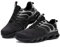 LARNMERN Safety Trainers Mens Lightweight Steel Toe Cap Trainers Comfortable Work Safety Shoes Protective Breathable Work Shoes Cushioning Work Footwear (Black Grey,9.5UK)