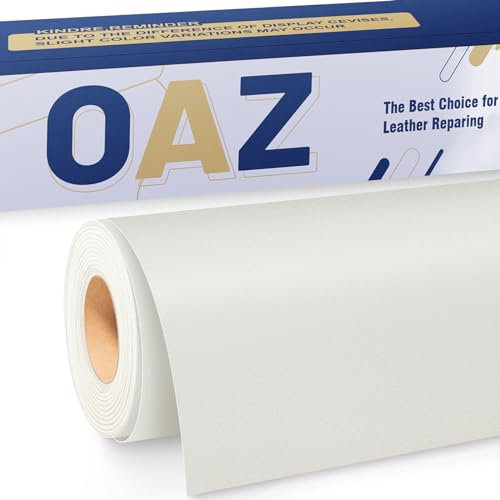 OAZ Leder Reparatur Patch, 40x80cm Lederflicken Selbstklebend Leder Reparatur Patch, für Möbel, Sofas, Autositze, Handtaschen, Jacken, Leder Renovierung, Neu Weiß