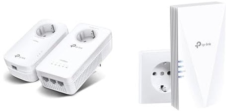 TP-Link WLAN Powerline Adapter Set TL-WPA8631P KIT & RE500X WiFi 6 WLAN Verstärker Repeater AX1500