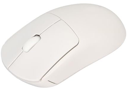 Yunseity Wireless Mouse, Rubber Scroll Wheel 1200DPI Fit Palm Gaming Mouse Plug and Play Battery Powered for Desktop PC for Girls (White)