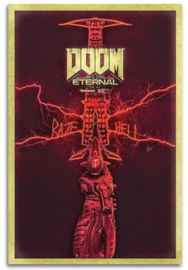 TWFSRXVWTS Poster, Motiv: Doom Eternal Game, dekoratives Gemälde, Leinwand, Wandposter und Kunstdruck, moderne Familienschlafzimmer-Dekoration, Poster, 20 x 30 cm