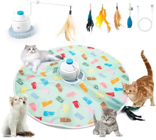 Kazaigou Interaktives Katzenspielzeug Selbstbeschäftigung, Elektrisch Spielzeug Katzen Für Erwachsene Katzen Wohnungskatzen, Elektronisches Katzen Spielzeug für Übungen