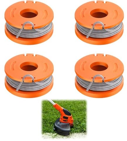 4 Pcs Strimmer Spool Compatible with Mac Allister MGTP 18 Li Trimmer Line, 1.65mm 10ft Autofeed WX150 Spool, Replacement Lawn Mower Grass Trimmer Line for Spear & Jackson S1825CT S3630CT S3630CT2