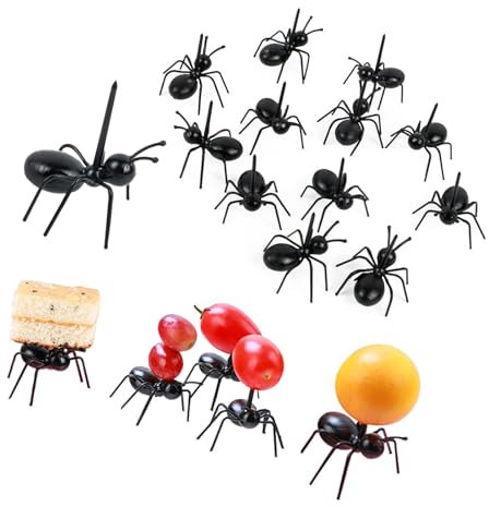 36 Stück Fingerfood Spieße Ameisen Zahnstocher Ameisenfutter Picks Wiederverwendbar Snack Piekser Kinder Obstgabeln Ant Food Picks Mini Dessertgabel