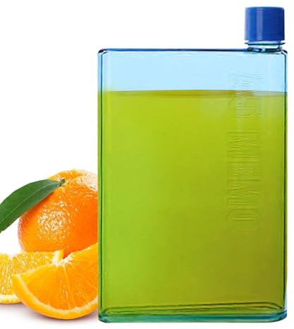 Duroecsain Bouteille plate | Bouteille d'eau en papier mémo A5, 350 ml/420 ml, respectueuse de l'environnement, sans BPA, pour les activités scolaires en plein air, la salle de sport